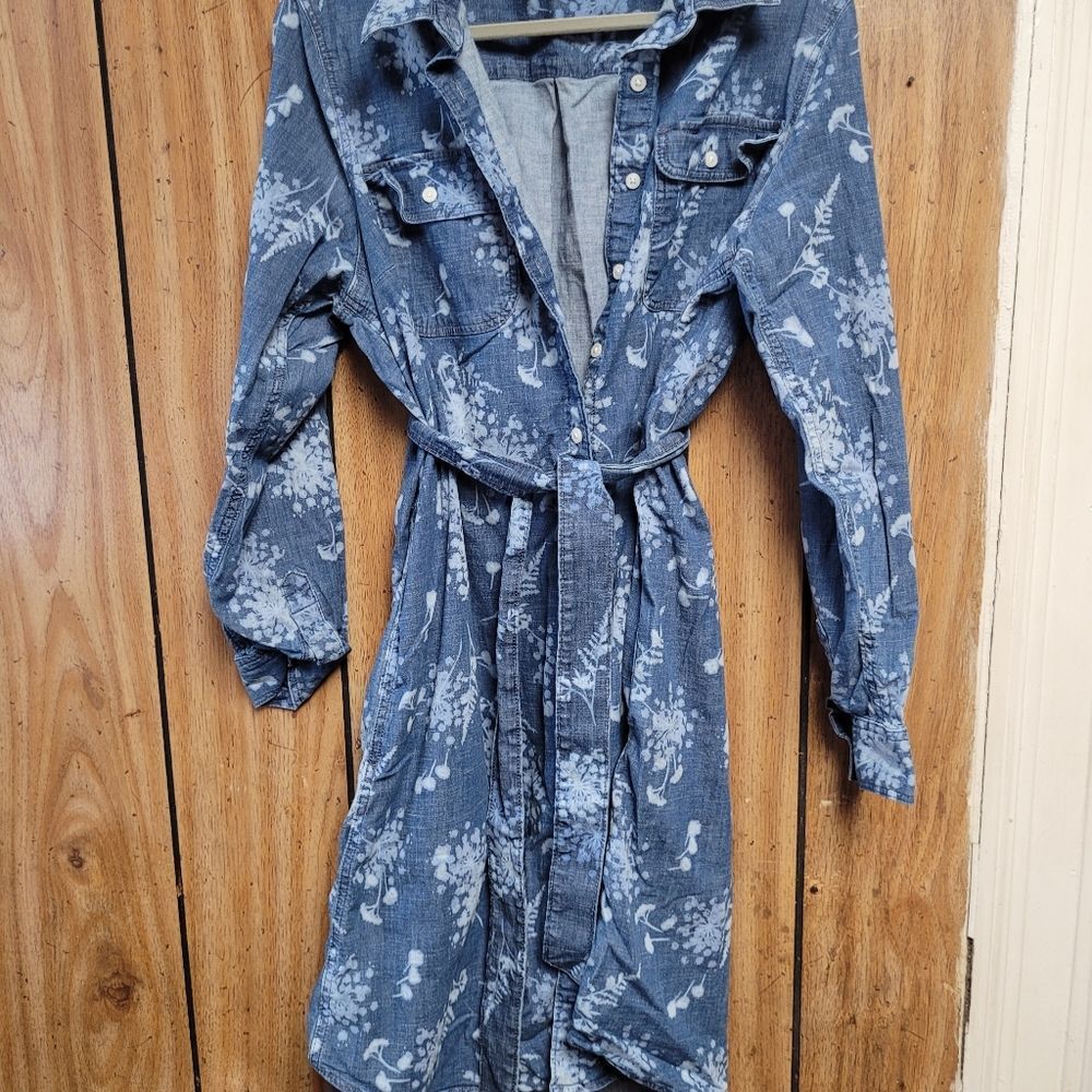 Denim Floral Tye Dye Dress